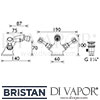 Bristan Renaissance Bidet Mixer Pop-Up Waste Dimensions